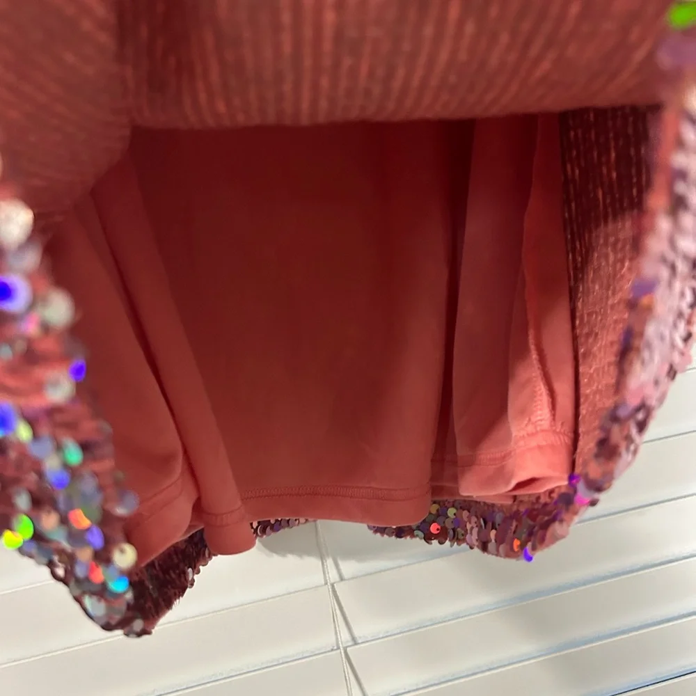 Zara Pink Sequin Long Sleeve Dress - Picture 7 of 8